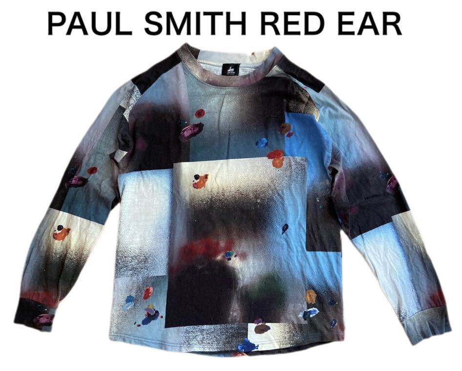 [ бесплатная доставка ] б/у PAUL SMITH RED EAR красный ia- футболка с длинным рукавом космос SPACE UNIVERSE