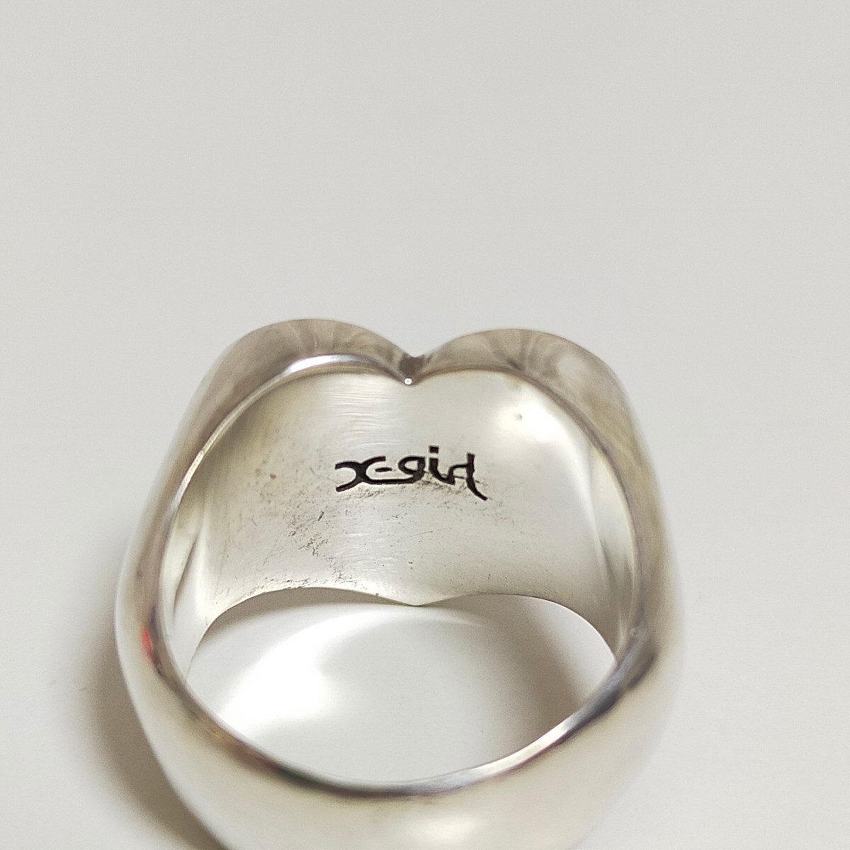 X-GIRL エックスガール ハート ロゴデザイン シルバーリング 指輪 13.5号 silver925/シルバー925_画像3