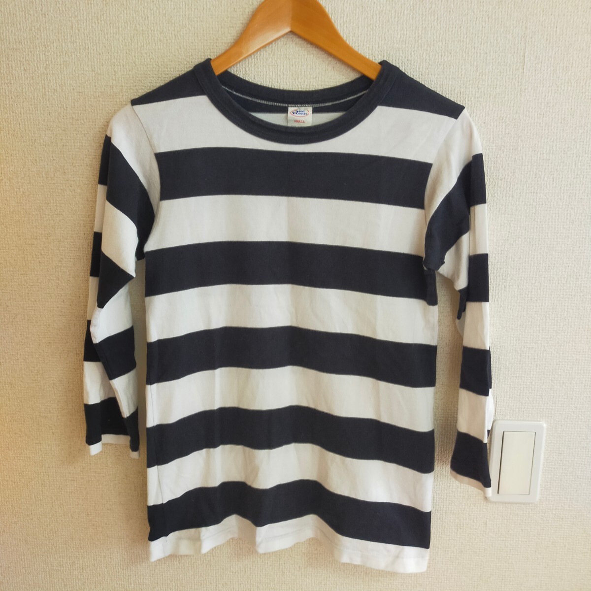 神戸ロードランナー ROAD RUNNER ボーダーTシャツ 長袖 7分袖 囚人 プリズナー S ブラック(黒）×ホワイト(白)_画像1