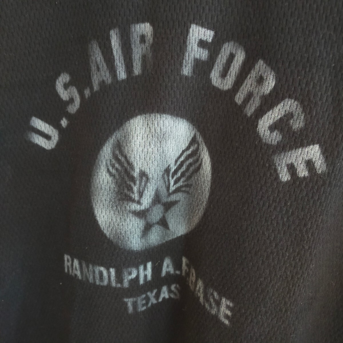 HOUSTON ヒューストン 21074 U.S.AIR FORCE ステンシルプリント サーマルカットソー 長袖Tシャツ ロンT M ブラック(黒）_画像6