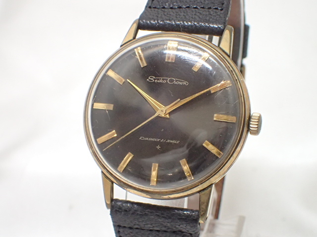 5165[T]SEIKOSHA Seikosha / Seiko Crown /J15003E/ механический завод / мужские наручные часы / чёрный циферблат 