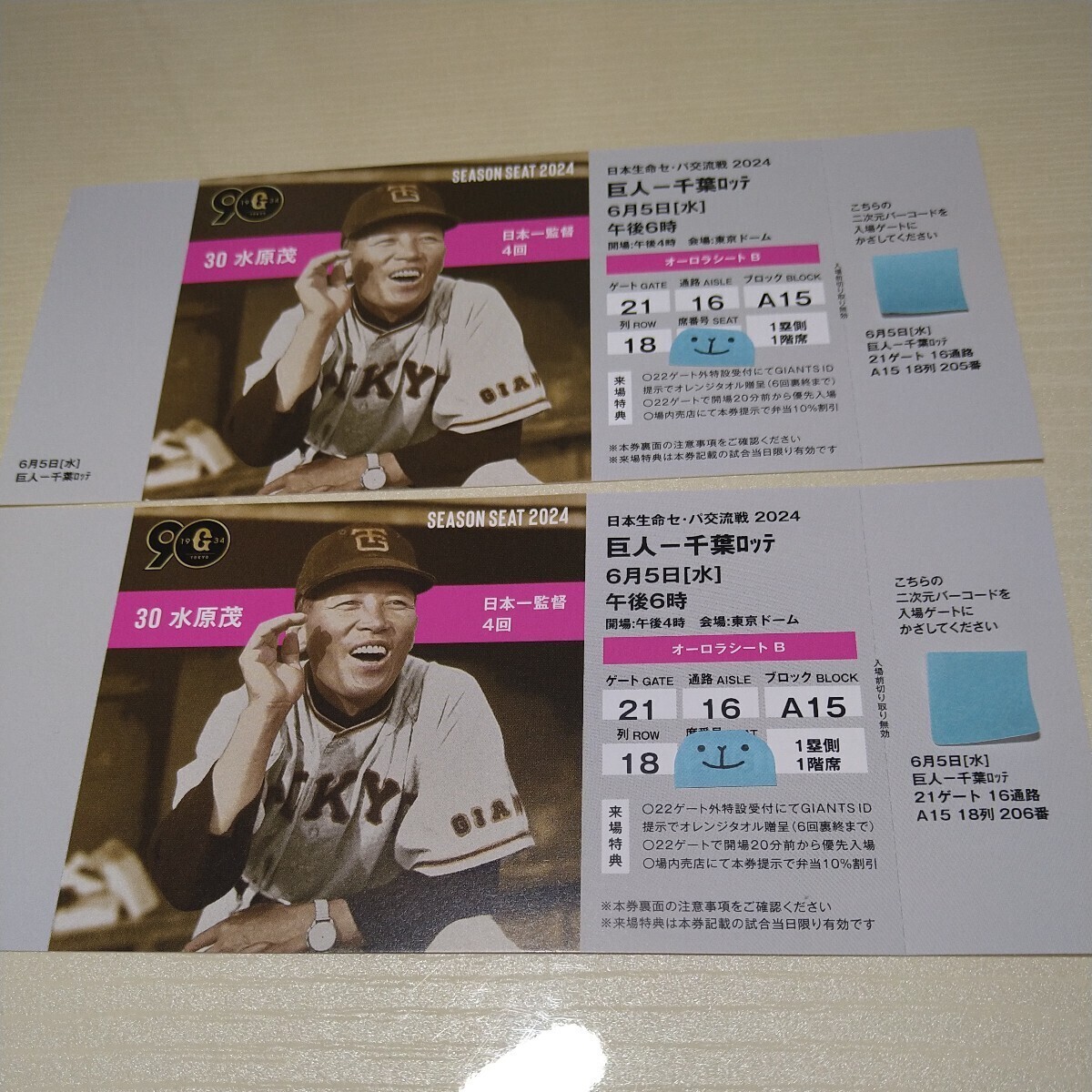  Tokyo Dome . битва билет 2 листов . человек - Chiba Lotte 2024.6.5( вода ) после полудня 6 час 