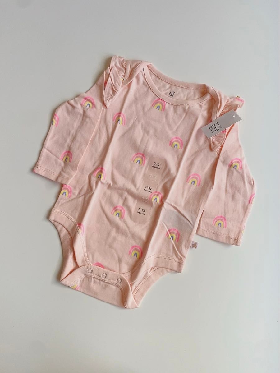 新品　babygap ベビーギャップ　長袖ロンパース　レインボー　6-12m