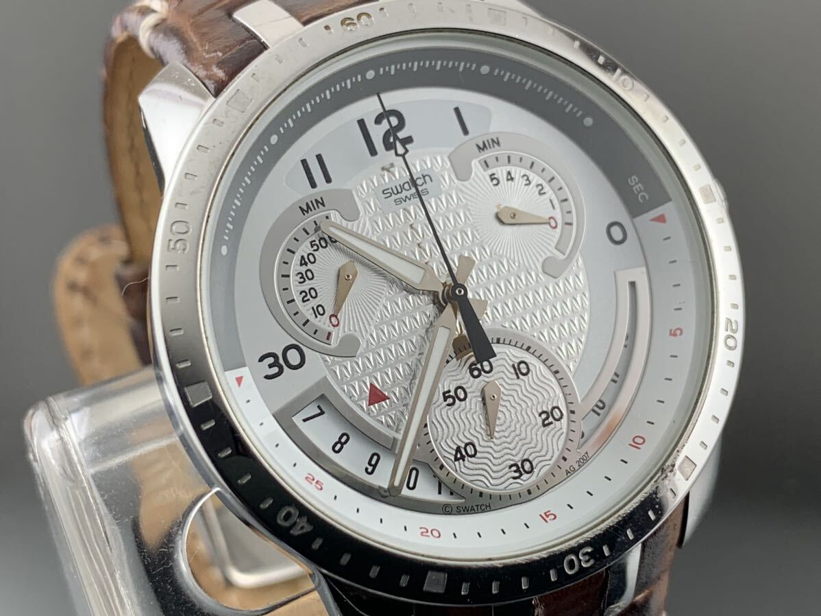 [A1307]1 иен ~* мужские наручные часы кварц хронограф Swatch Swatch swatch рабочий товар 