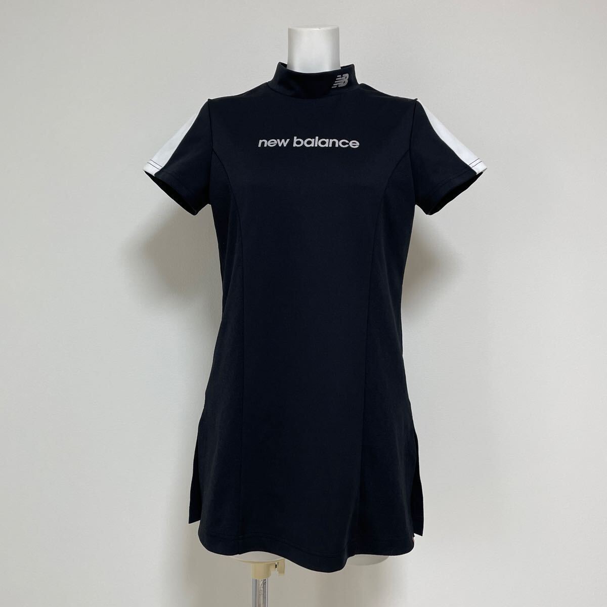 ニューバランスゴルフ モックネックシャツ レディース New Balance Golf 半袖 ロング丈シャツ ゴルフウェア ブラック サイズ2 美品_画像1