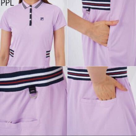 新品 FILA GOLF フィラ ゴルフ レディース ゴルフウェア ワンピース バックプリーツ 吸汗速乾 UVカット サイズLL 未使用タグ付き_画像4