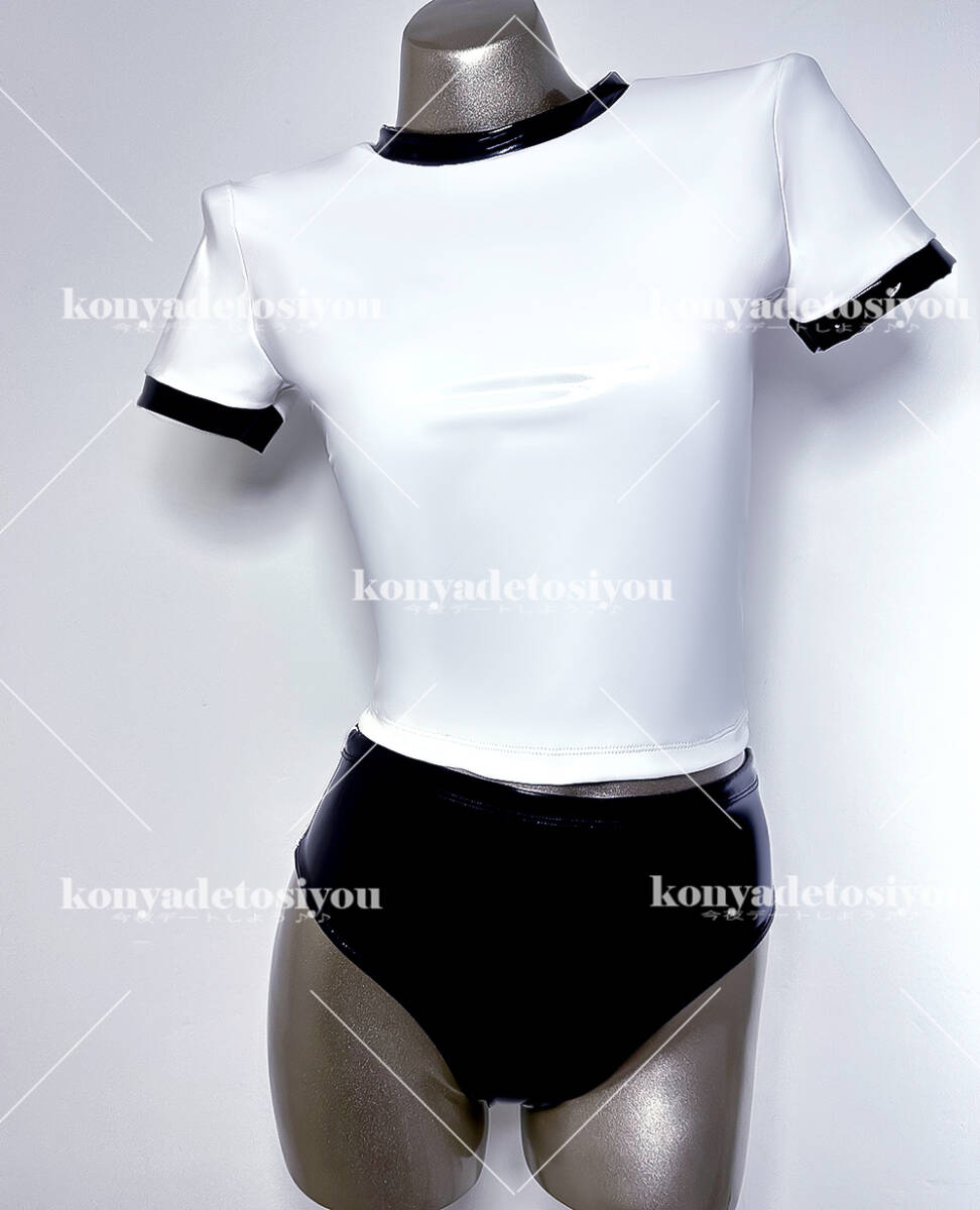 LJH23015 белый & чёрный супер глянец симпатичный tops +bruma костюмированная игра race queen спортивная форма купальный костюм маскарадный костюм менять оборудование Event костюм 