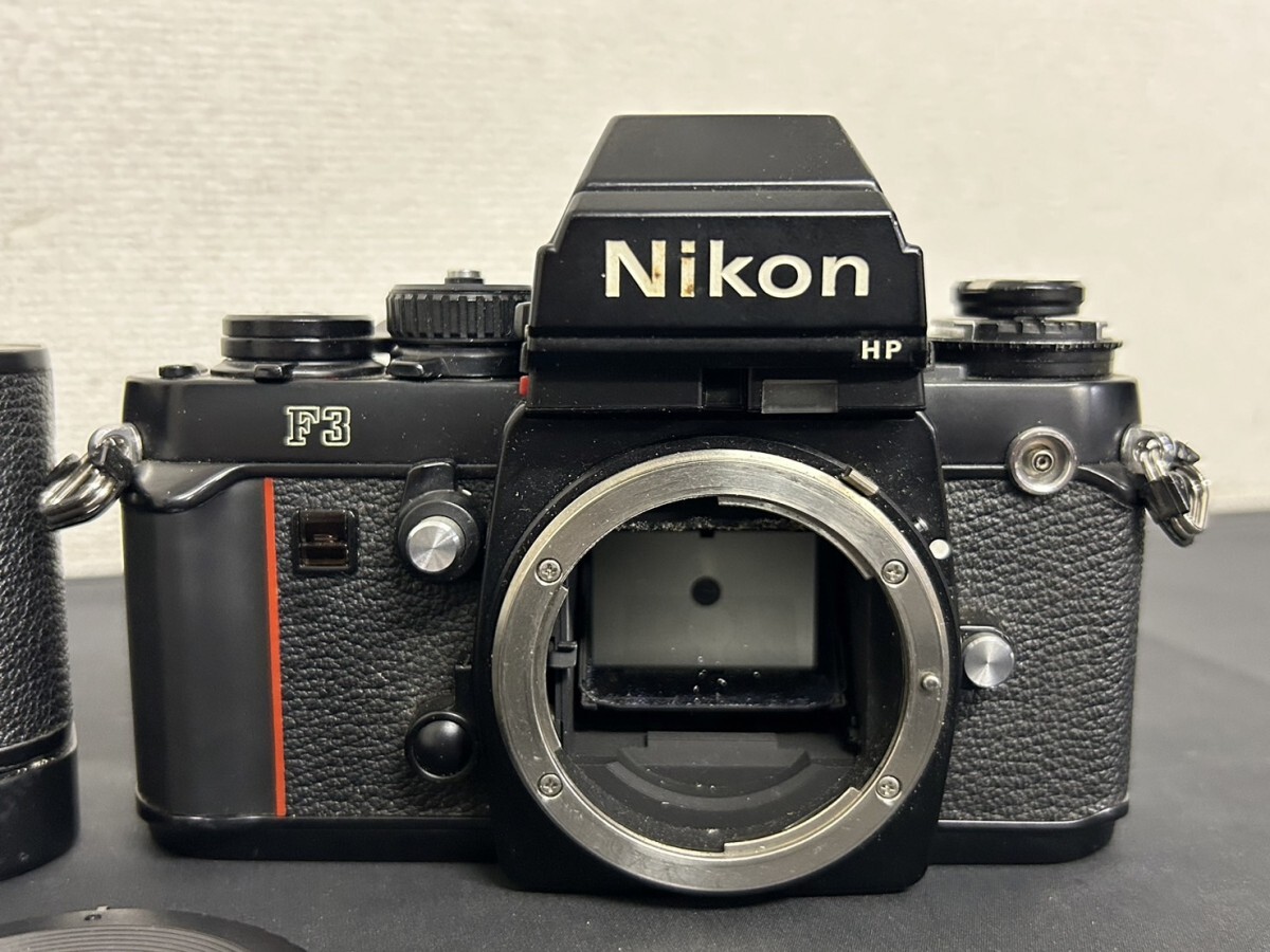 A3 Nikon ニコン F3 HP 1686801 MD-4付 ブラックボディ 一眼レフ フィルムカメラ カメラボディ シャッター音OK モータードライブ付 現状品の画像2