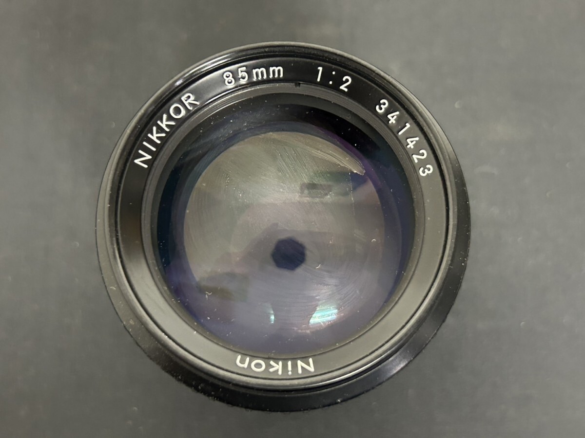 A1 Nikon ニコン NIKKOR 85㎜ 1:2 カメラレンズ 一眼レフ用 マニュアルフォーカス 現状品の画像4