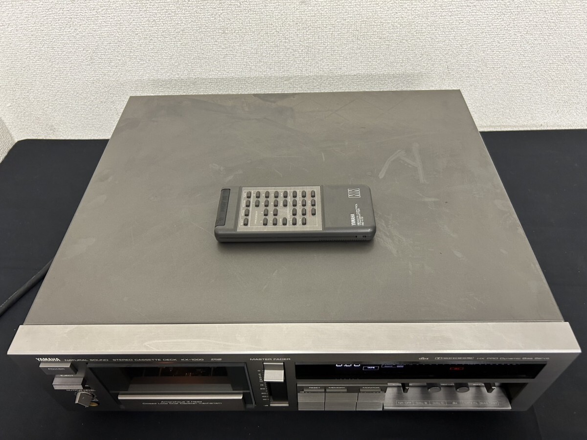 A2 YAMAHA ヤマハ KX-1000 カセットデッキ 通電確認済み リモコン付き オーディオ機器 現状品の画像6