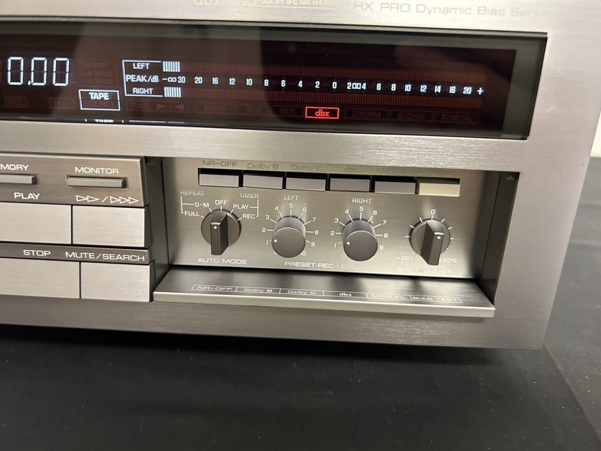 A2 YAMAHA ヤマハ KX-1000 カセットデッキ 通電確認済み リモコン付き オーディオ機器 現状品の画像5
