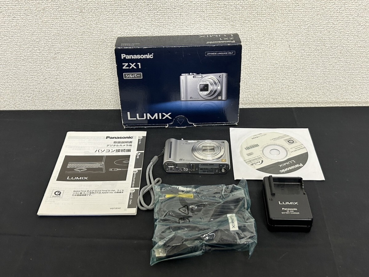A3　Panasonic　パナソニック　DMC-ZX1　LUMIX　ルミックス　シルバー　コンパクトデジタルカメラ　元箱付　付属品多数　現状品_画像2