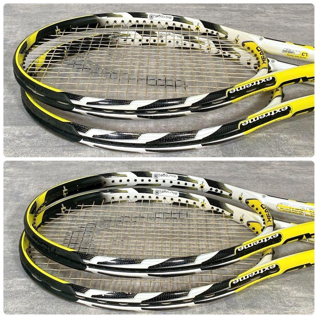 A250 ヘッド HEAD 硬式テニスラケット エクストリーム MID PLUS EXTREME ミッドプラス 2本セット イエロー ブラック 送料無料 _画像8