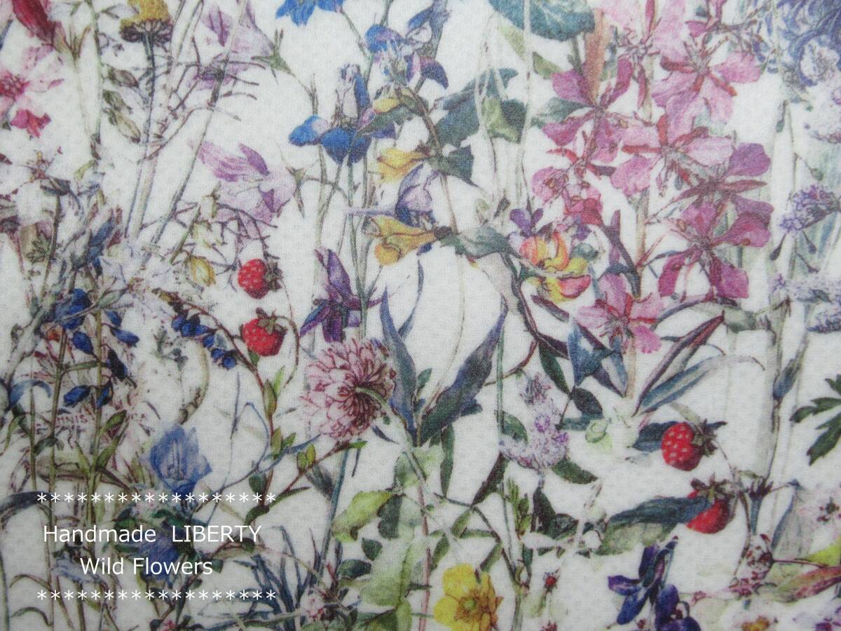 Handmade LIBERTY リバティ ラミネート加工生地 ★ Wild Flowers ワイルドフラワーズ ★三日月型ショルダーバッグ～ ♪_画像10