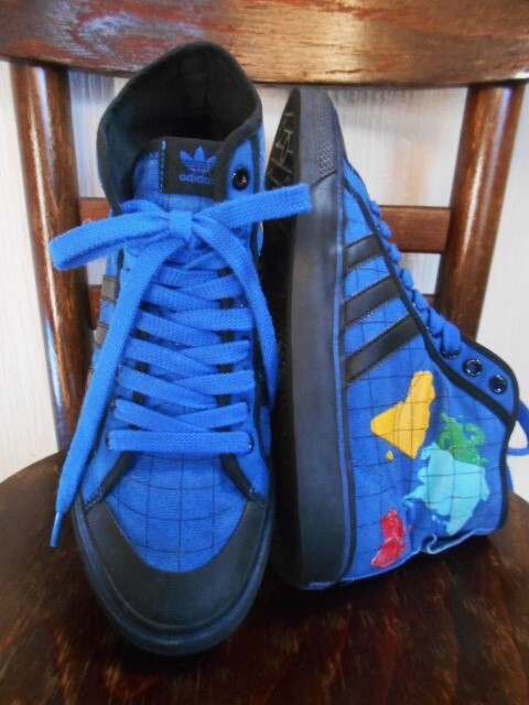 adidas・アディダスxJeremy Scott☆G00894/世界地図☆ジェレミースコットコラボ♪ハイカットレースアップスニーカー 28.0cm_画像1