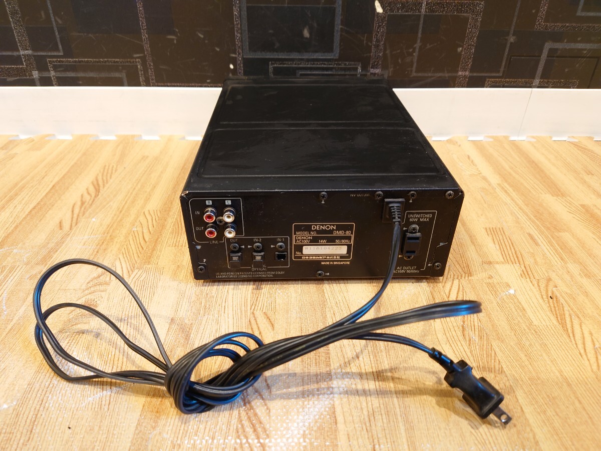 sr1234 002 通電確認のみ DENON MDデッキ DMD-80 デノン オーディオ機器 音響機器 オーディオ 本体のみ 現状品 中古の画像4