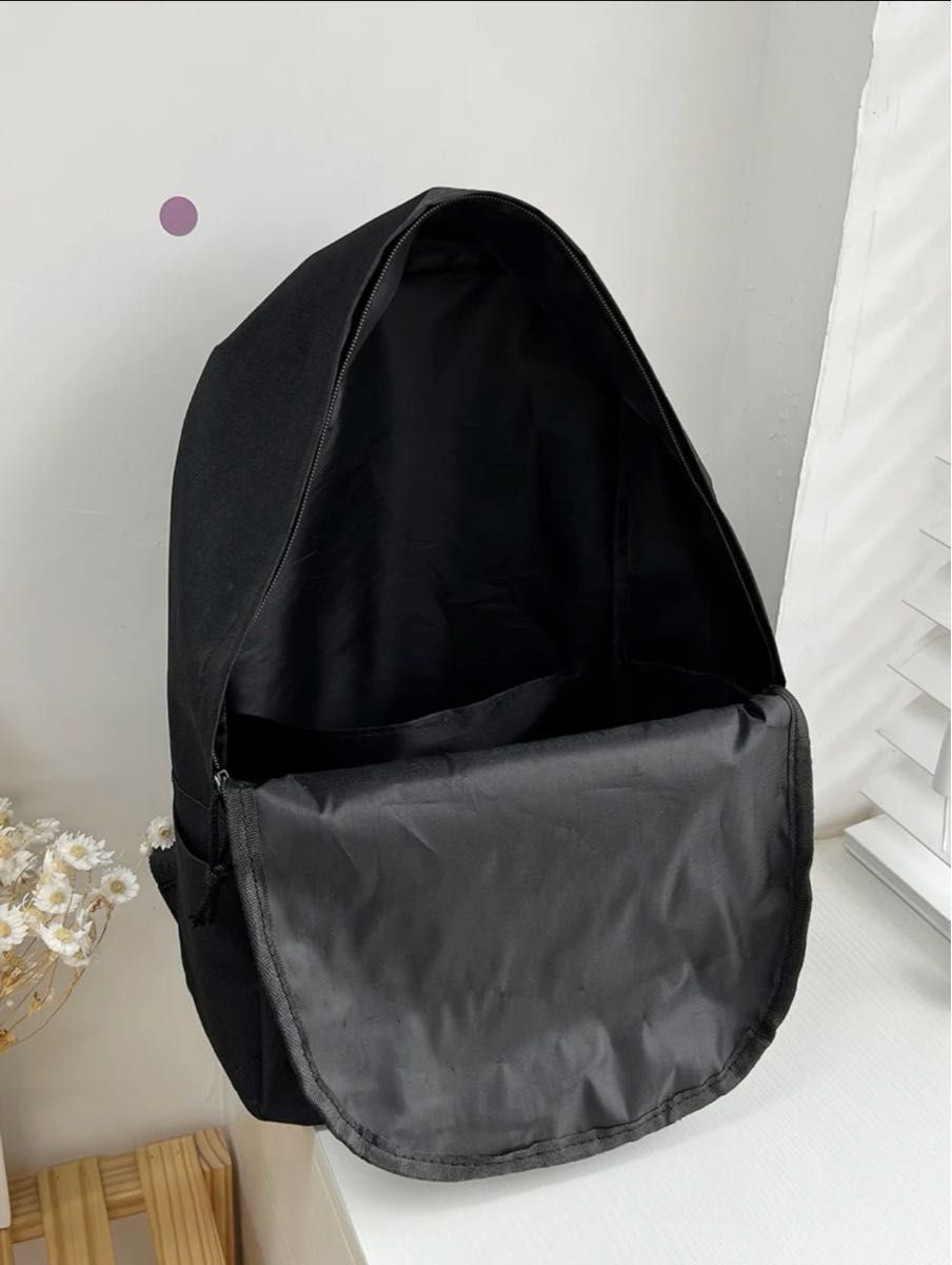 リュック 男女兼用 大容量 学生バッグ 黒色 通勤 通学 シンプル