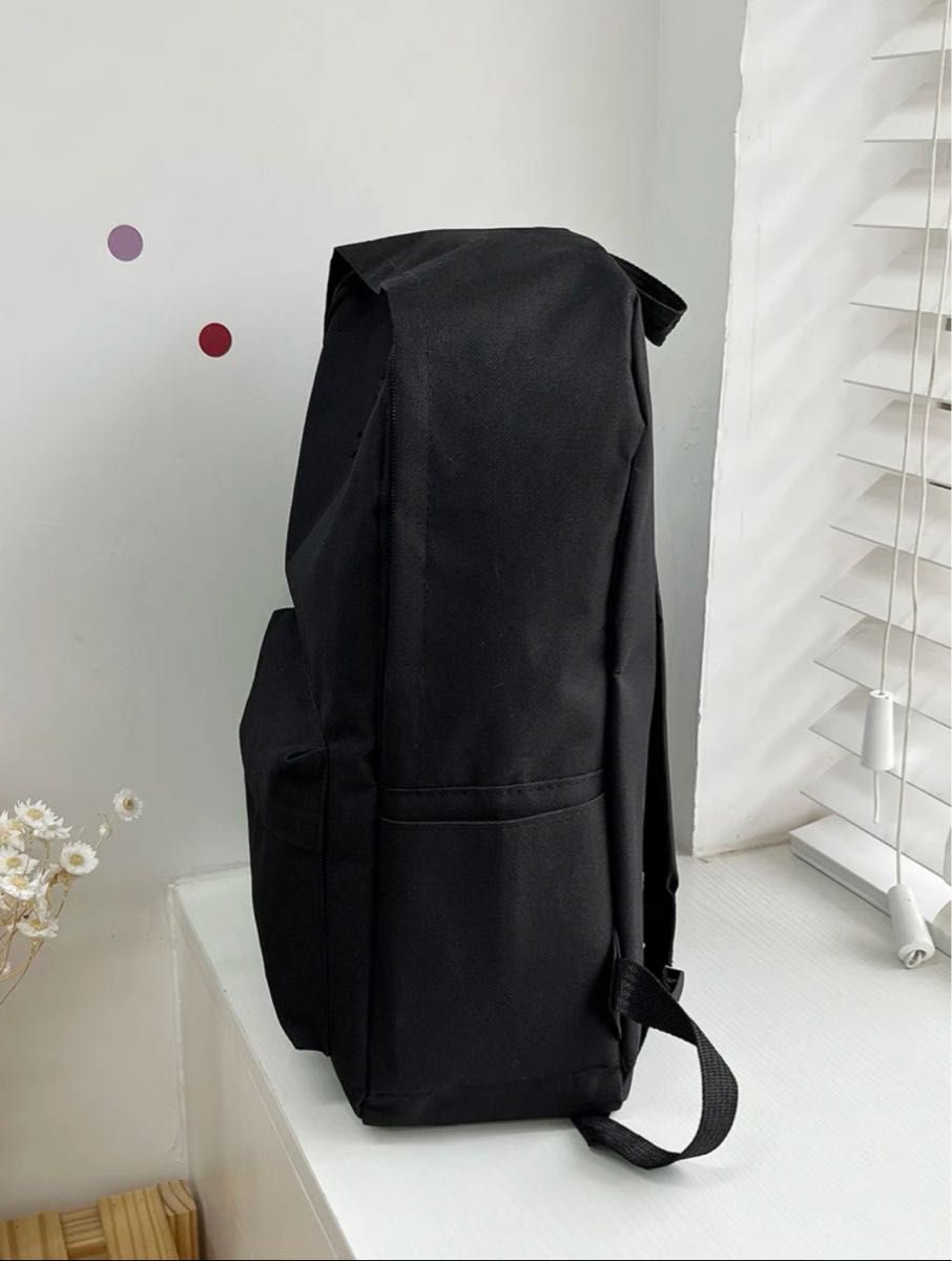 リュック 男女兼用 大容量 学生バッグ 黒色 通勤 通学 シンプル