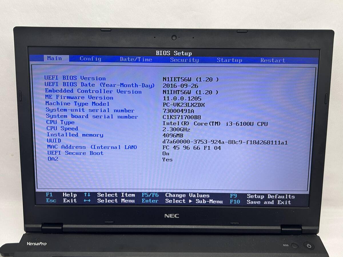 【起動OK】第6世代Core i3搭載！NEC VersaPro PC-VK23LXZDX (メモリ4GB/DVDドライブ/無線LAN)の画像4