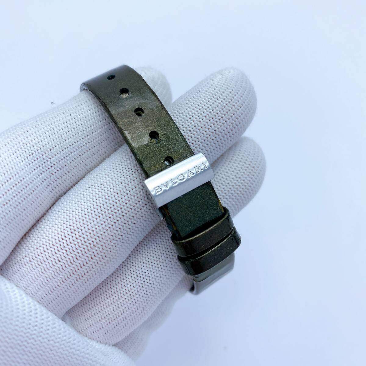 箱付き ブルガリ BVLGARI ビーゼロワン Bzero1 レディース 腕時計 黒文字 純正ベルト 純正尾錠 BZ22S プッシュリューズ 電池切れ ジャンクの画像5
