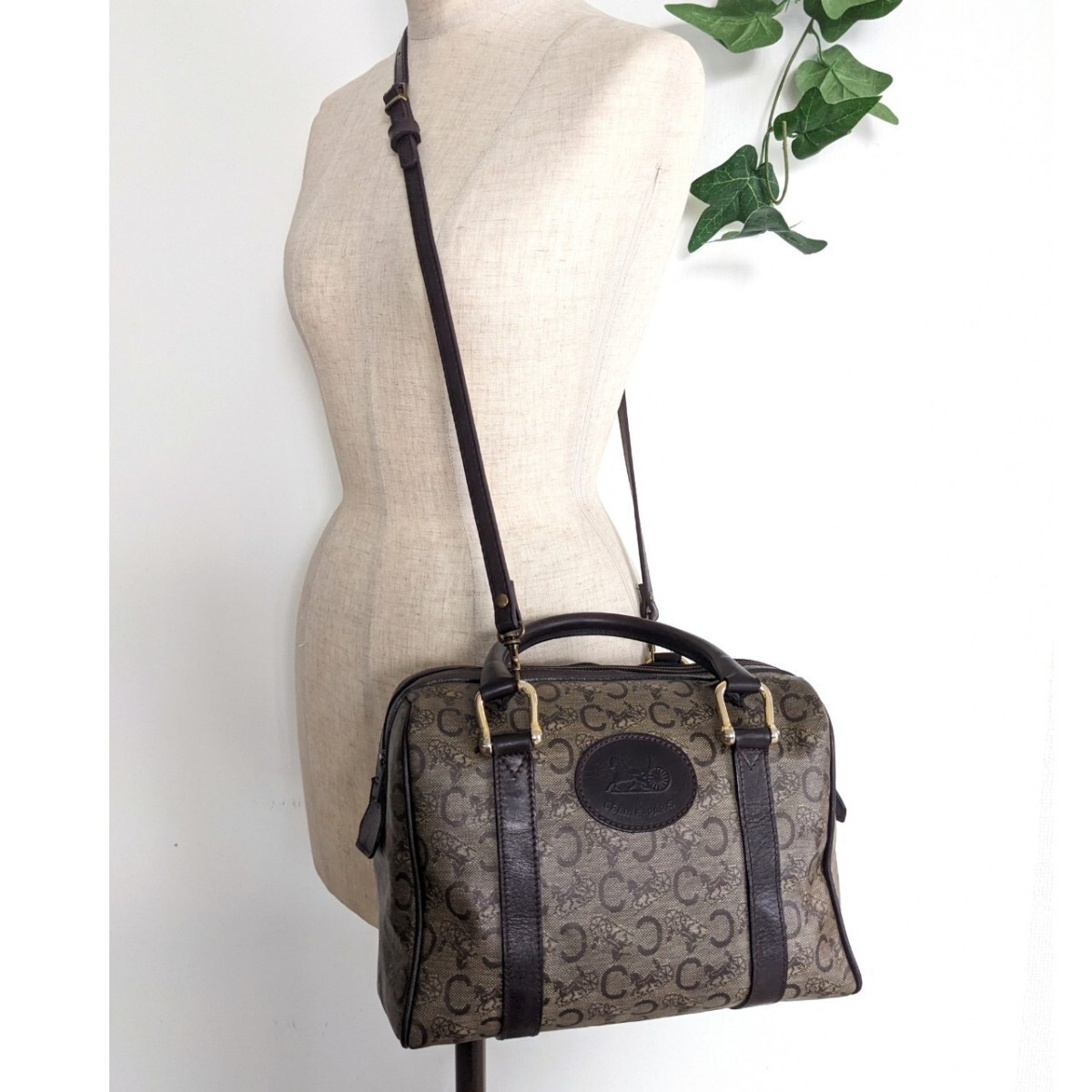 美品 オールドセリーヌ CELINE 2way ヴィンテージ 柄 サルキー 美品 オールドセリーヌ CELINE 2way ヴィンテージ 柄 サルキー