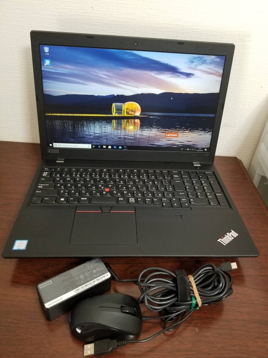 696 美品 Lenovo ThinkPad L580 Core i5 第8世代 (8250U)◆RAM8GB◆ M.2 SSD256GB◆15.6インチ Full HD◆Win10◆Office2021 ノートパソコン_画像1