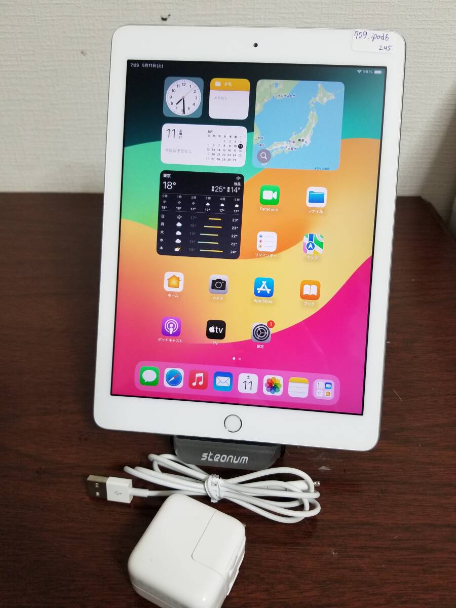 709 iPad 2018 第6世代, 9.7 A10◆32GB Silver Wifiモデル バッテリー80% MR7G2 J/A A1893 Apple・iphone・galaxy・タブレット_画像1