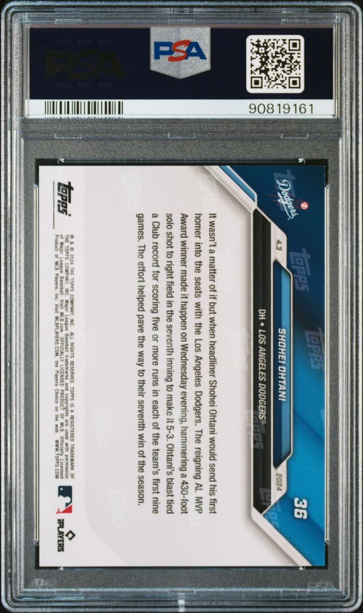 大谷翔平 Topps Now Dodgers Ohtani PSA鑑定 PSA10GEMMINT ホームラン　2024 Dodgers _画像2