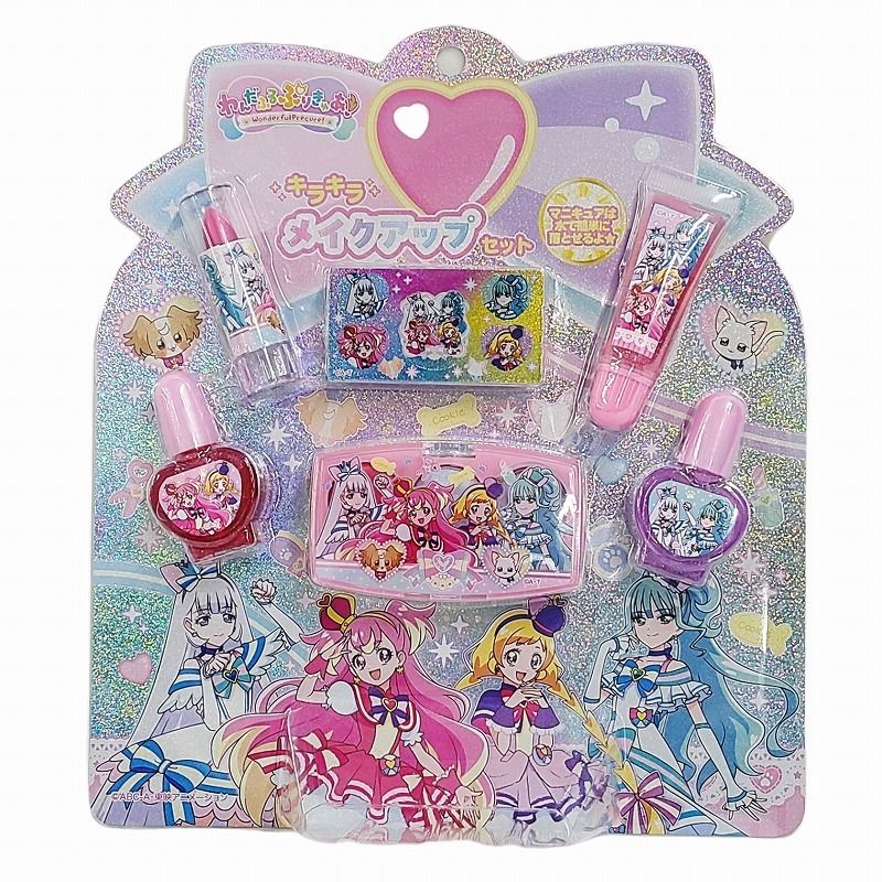 プリキュア キラキラメイクアップセット 粧美堂 コスメ キッズコスメ リップ シール　ネイルカラー アイシャドウ おしゃれ遊び_画像2