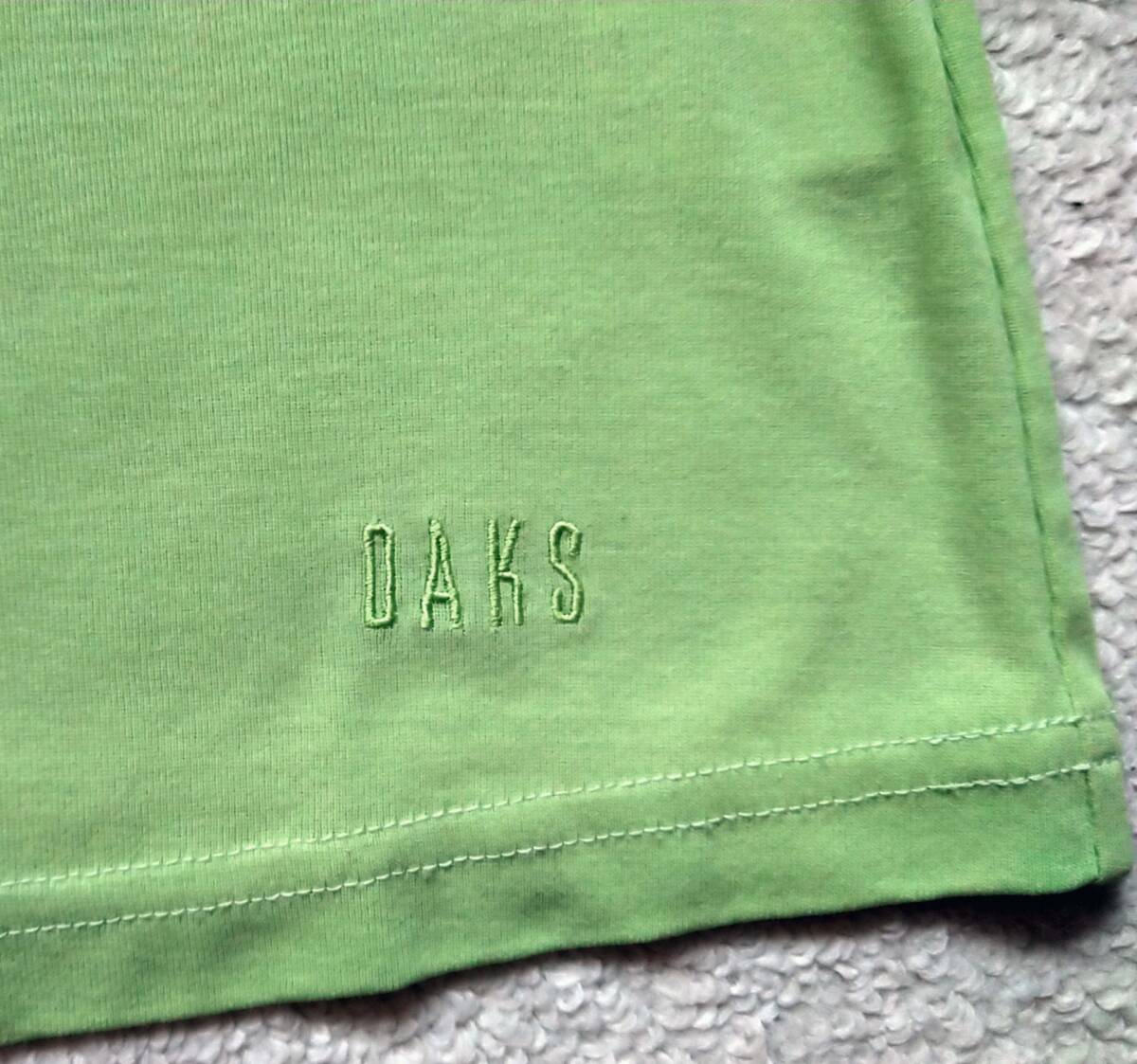 DAKS Dux * Logo есть желтый зеленый серия короткий рукав украшен блестками & вышивка оборудование орнамент джемпер с коротким рукавом 40 б/у 