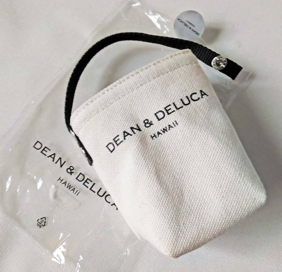 DEAN&DELUCA ディーン&デルーカ ハワイ限定 新品ベージュ系帆布風ミニバケットバッグ/トート/チャーム_画像9