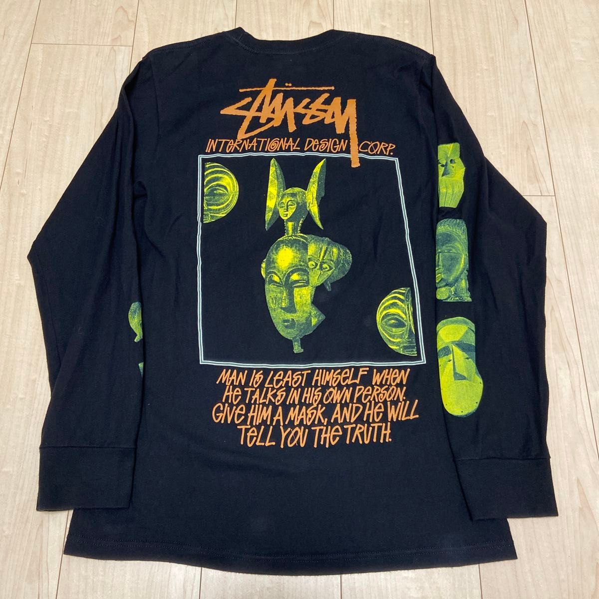 STUSSY Masked Tee メンズ　ロンT Sサイズ　ブラック