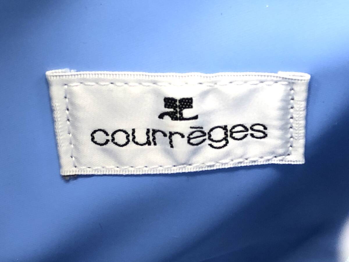 T05/119 courreges クレージュ ウエストポーチ ボディバッグ ウエストバッグ スカイブルー/ホワイト_画像10