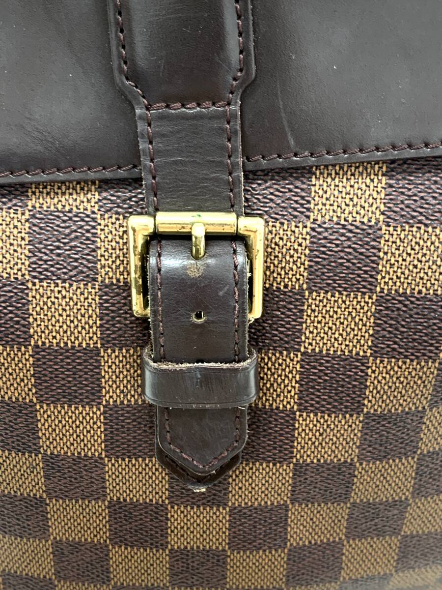 T05/121 LOUIS VUITTON PARIS ルイヴィトン パリ ダミエ柄 リュック バックパック デイパック ゴールド金具 ブラウン_画像5