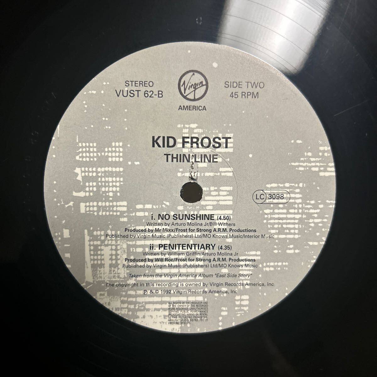 KID FROST / THIN LINE / NO SUNSHINE / PENITENTIARY / LP レコード_画像5
