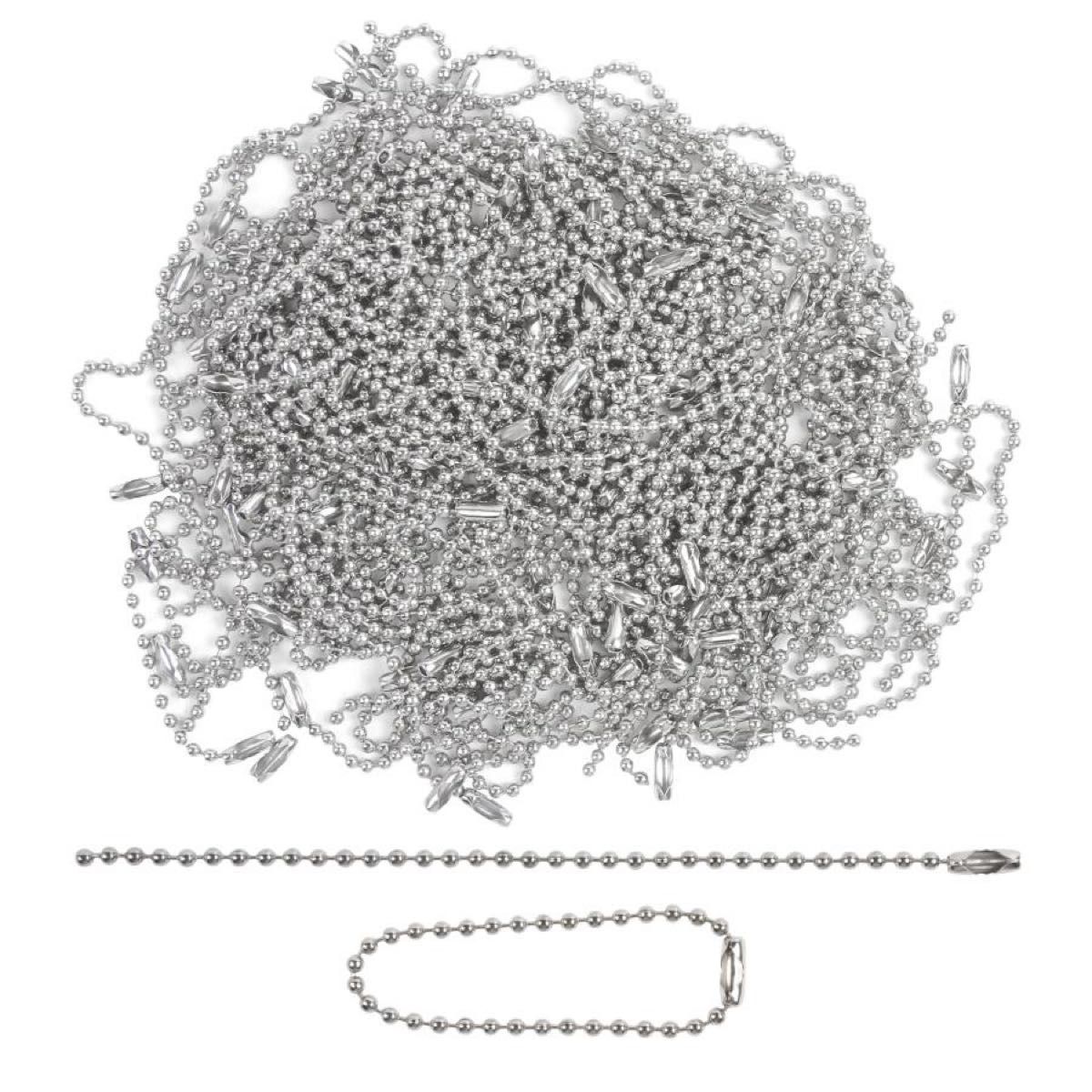 ボールチェーン コネクター付き 12cm (シルバー 200本)