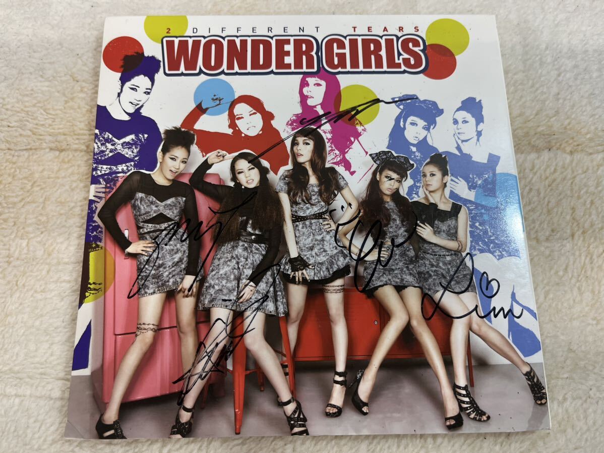 【送料込】Wonder Girls ワンダーガールズ 2 Different Tears 韓国盤 直筆サイン入り シングルCD K-popの画像1