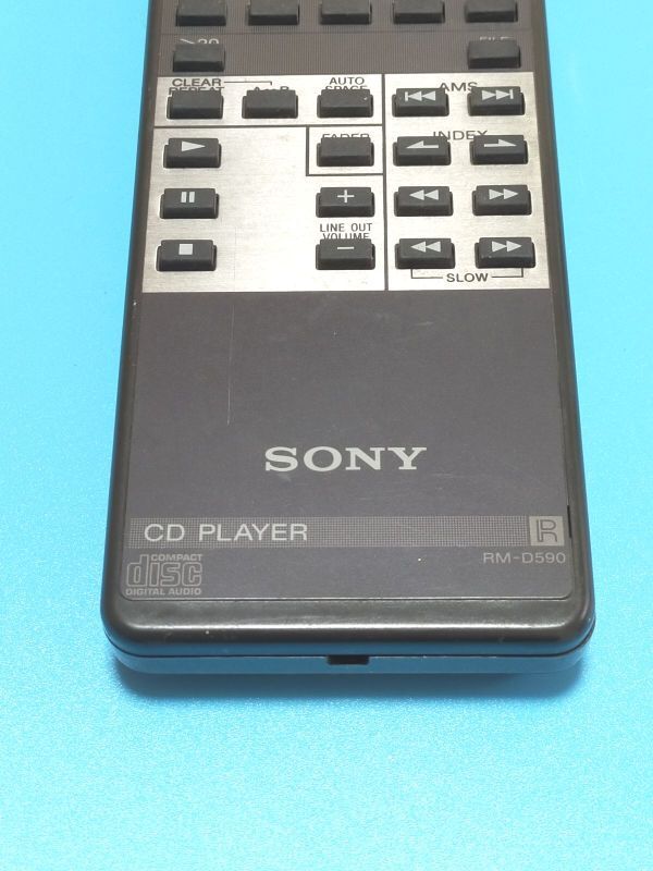 セ16　SONY ソニー RM-D590 オーディオ リモコン CDプレーヤー デッキ用 純正リモコン　赤外線発光確認済_画像2