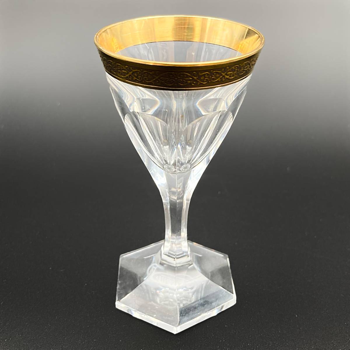 ボヘミアガラス モーゼル Moser リキュールグラス アデルメリコフ クリスタル 金彩 ボヘミアン グラス 9.5cmの画像2