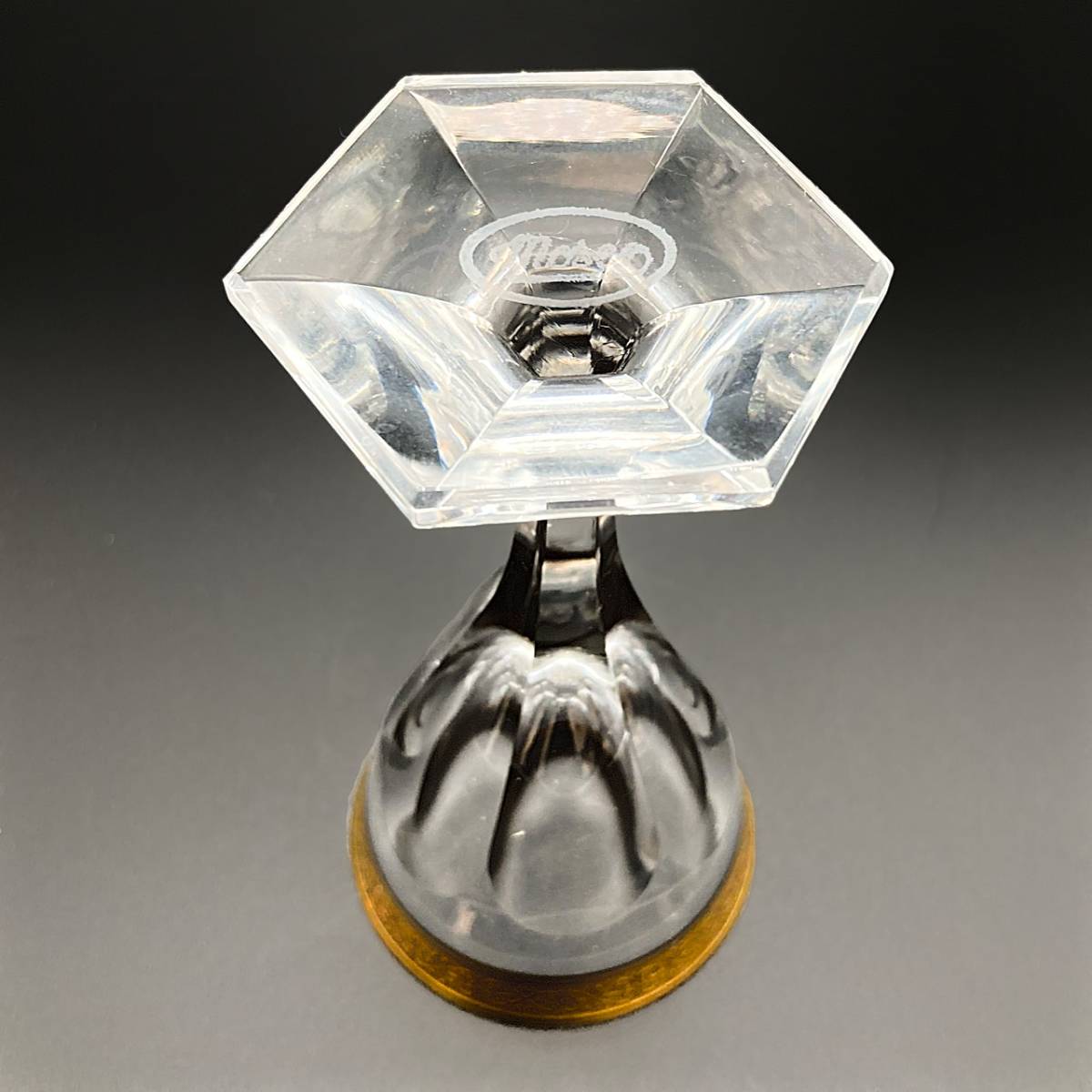 ボヘミアガラス モーゼル Moser リキュールグラス アデルメリコフ クリスタル 金彩 ボヘミアン グラス 9.5cmの画像9