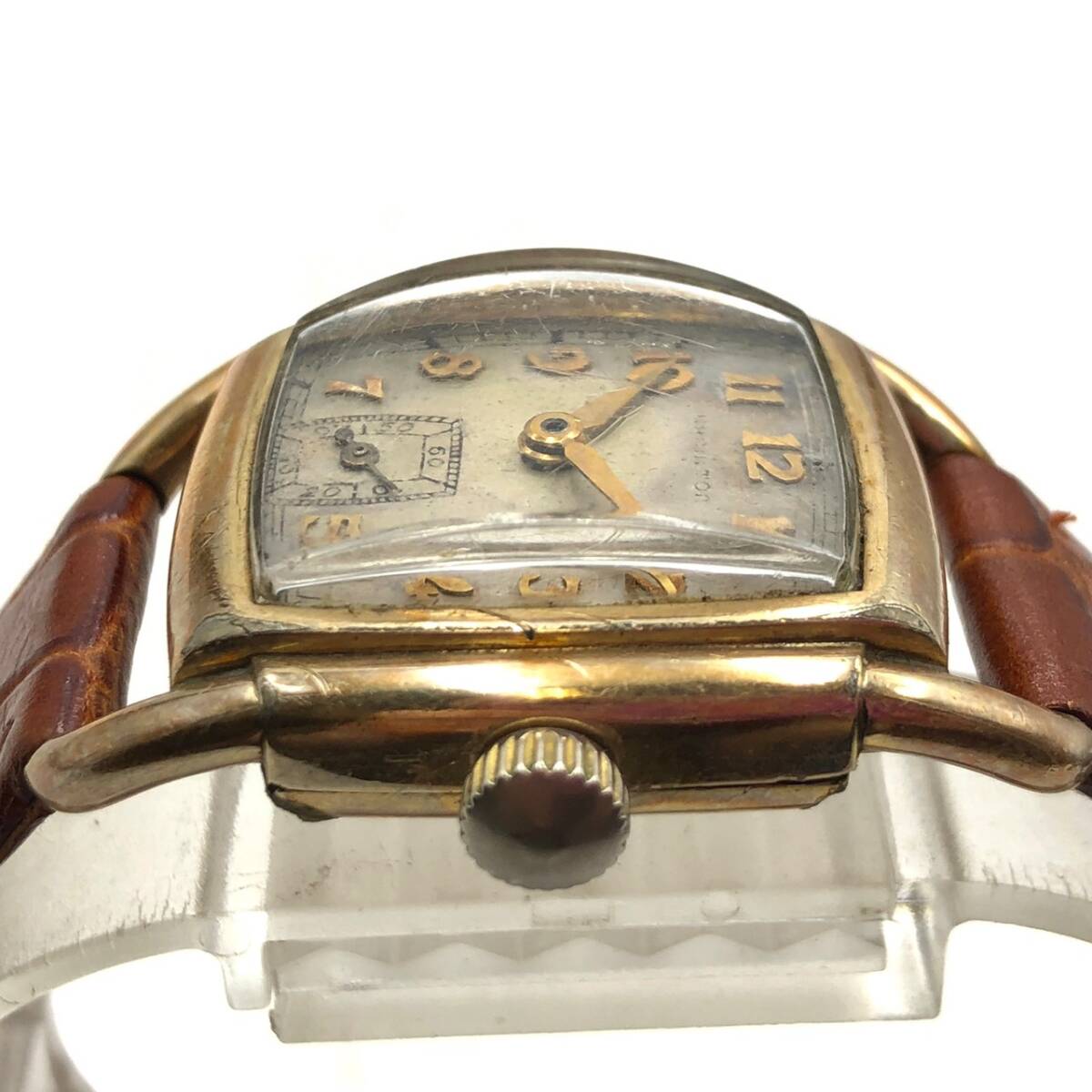 BDm082I 60 手巻き HAMILTON ハミルトン メンズ 腕時計 ゴールド スモールセコンド 10KGF スモセコ アンティーク レトロ ヴィンテージの画像4