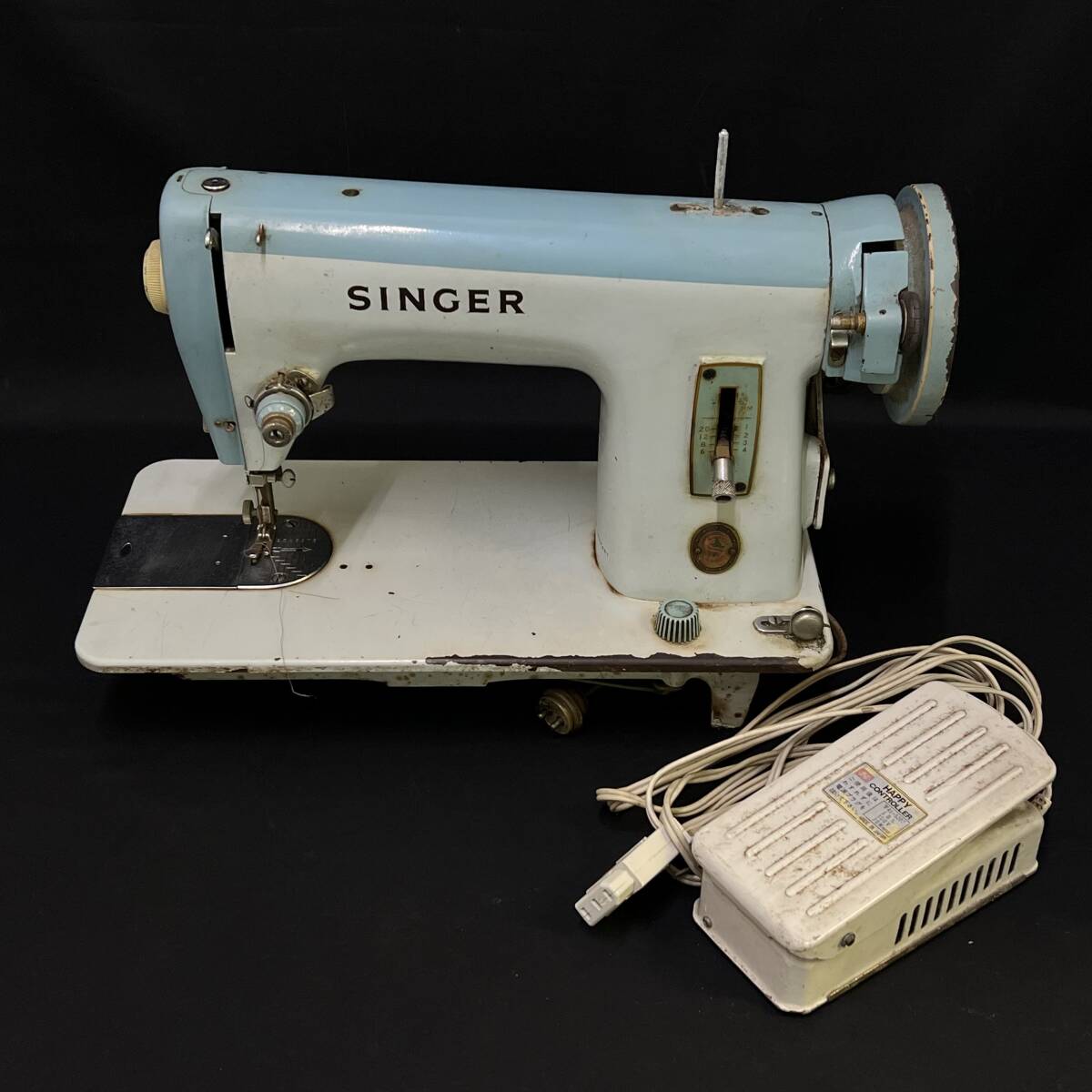 BDg283R 120 SINGER シンガー 工業用ミシン 鉄製 フットペダル付 アンティーク レトロ 手工芸 ハンドクラフト 裁縫の画像1