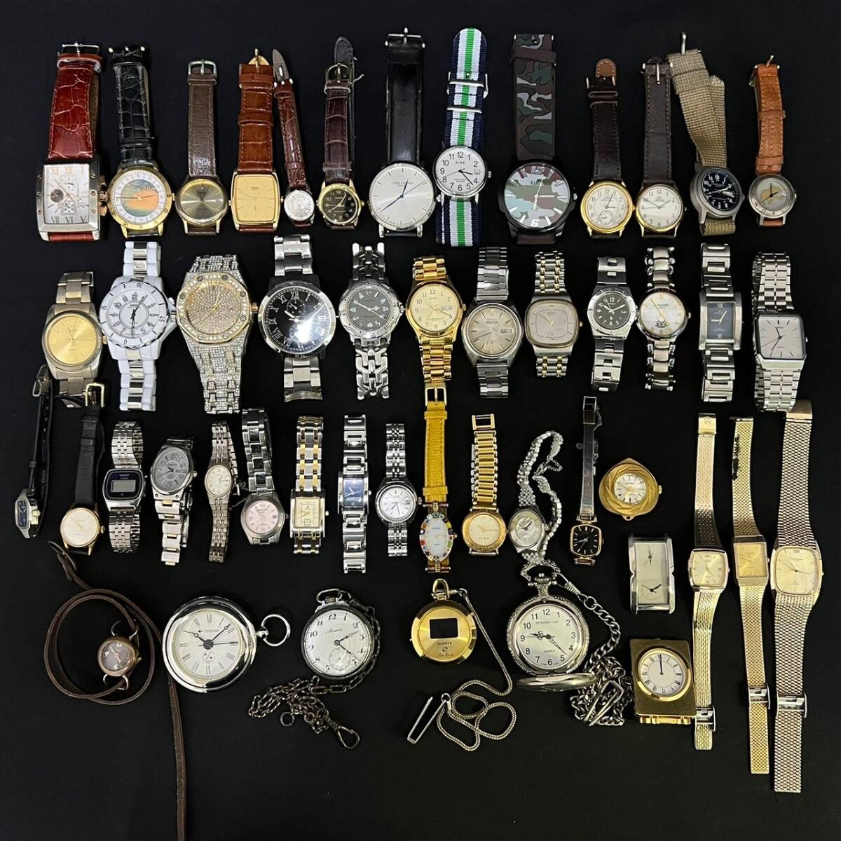 BDg019R 約2.4kg 腕時計 懐中時計 まとめ SEIKO CASIO CITIZEN Dior Courreges ALBA GUESS ACTUS TIMBER CRUISER PIMSLEUR 鉄道 つばめ の画像1