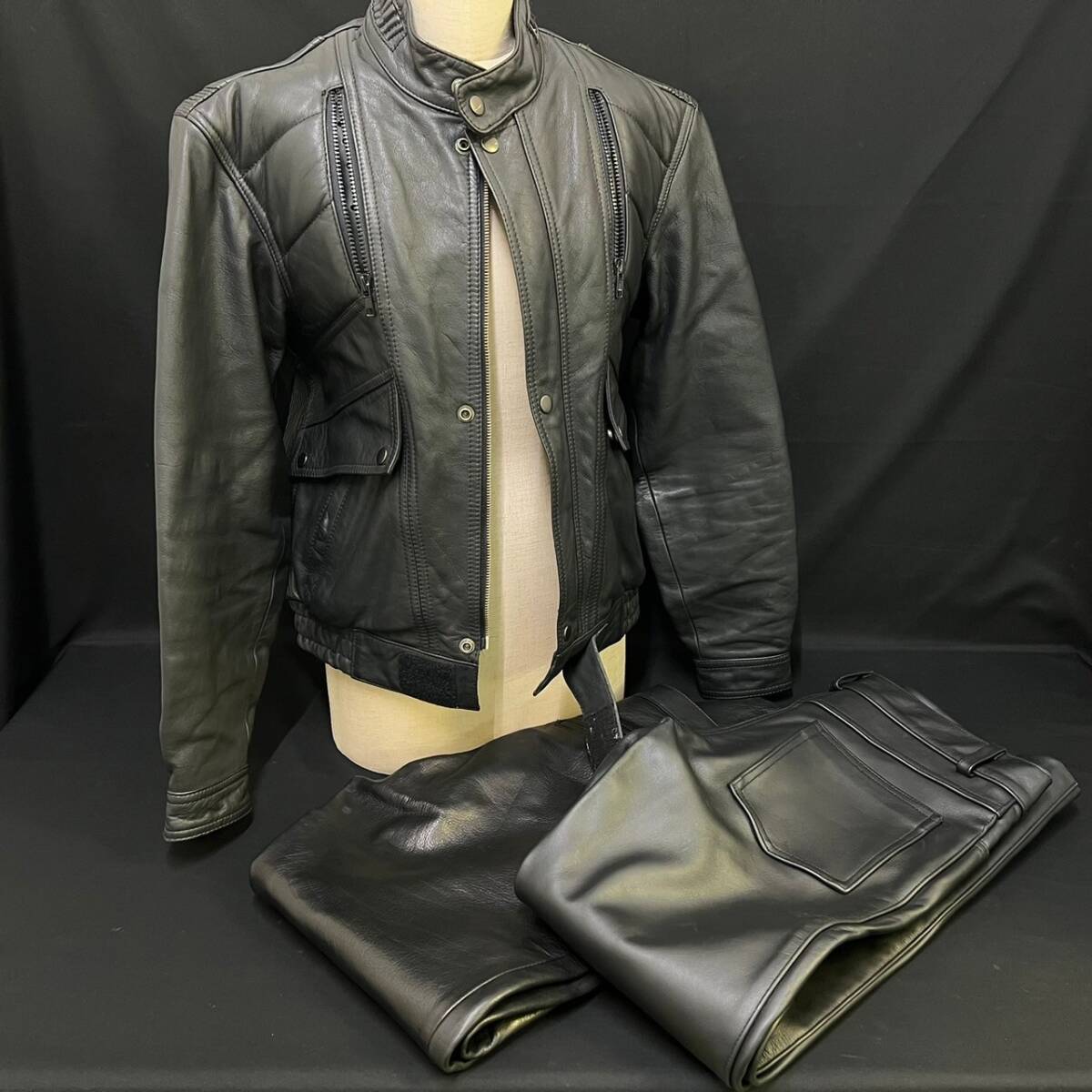 BDg298I 100 leather jacket pants summarize cow leather jacket size L pants OHPLAN/ou plan size L/DISCO size 82 Rider's black 
