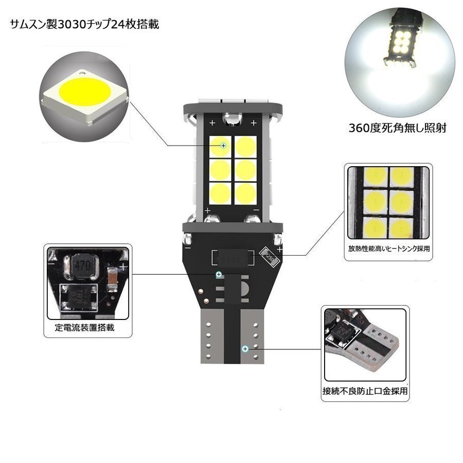 LEDバルブ S25シングル ピン角180度 アンバー DC12V 2400ルーメン 無極性 キャンセラー内蔵 2本セット 90日保証[M便 0/1]_画像2