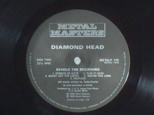BEHOLD THE BEGINNING / DIAMOND HEAD 　UK.org盤LP_画像7