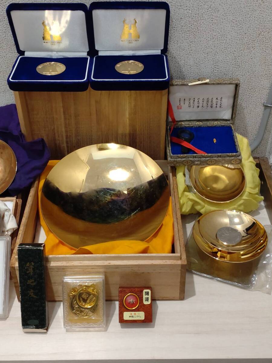 1 jpy start gold cup medal antique goods memory collector Gold silver . silver stamp adjustment . summarize 