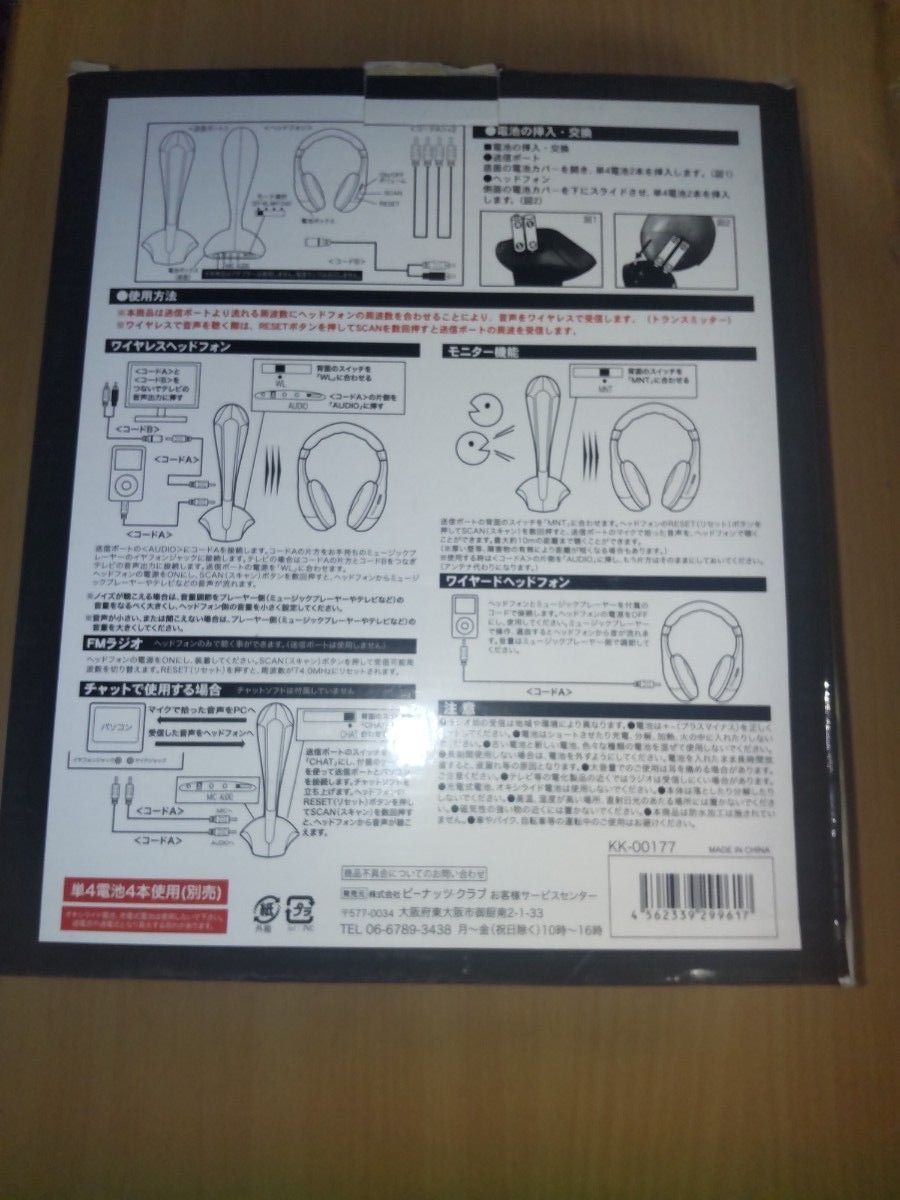 ワケ有未使用　ワイヤレス ヘッドフォン 未使用品◆動作確認 購入時 と1年後