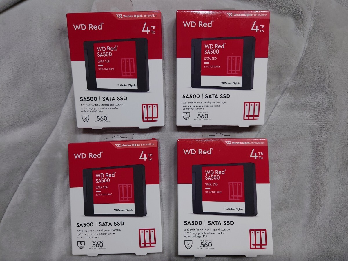 【4個セット】Western Digital WD RED SA500 NAS SATA SSD 4TB(WDS400T2R0A)_画像1
