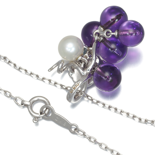 Mikimoto necklace amethyst pearl pearl 5.5mm.. grapefruit K18WG BLJ large price decline goods 